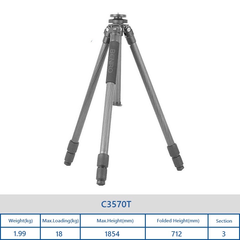 BENRO C3570T Carbon Fiber Leg Universal Support Camera Tripod