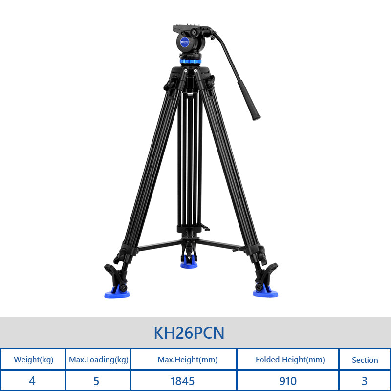 BENRO KH25PCN KH26PCN Tripod Professional Aluminum Video Camera Tripod