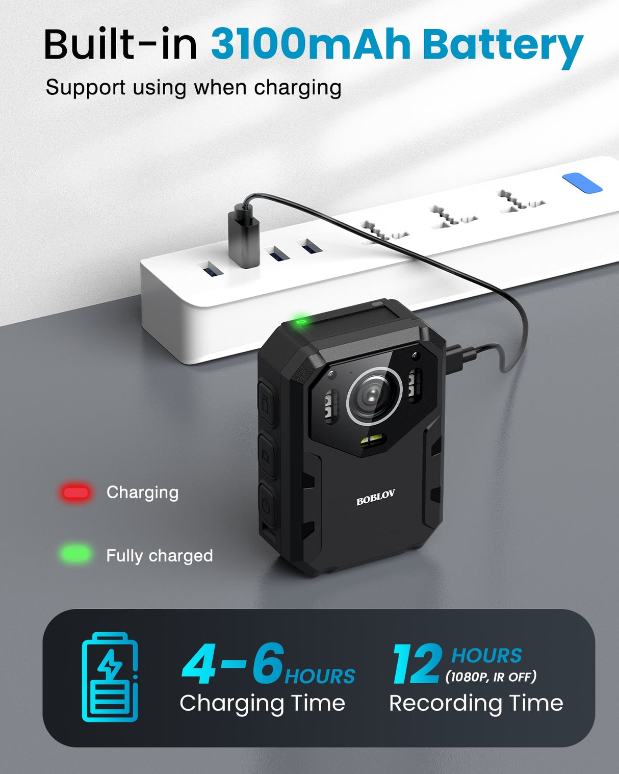 BOBLOV B4K1 128GB 4K Body Mounted Camera