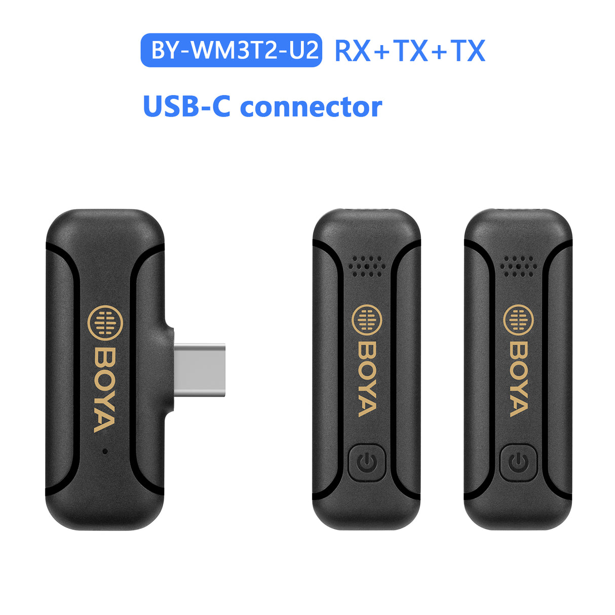 BOYA BY-WM3T2 Mini 50m Dual-Channel 2.4GHz Wireless Microphone