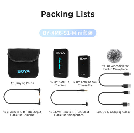 BOYA BY-XM6 S1 S2 Mini Professional Lavalier Lapel Wireless Microphone