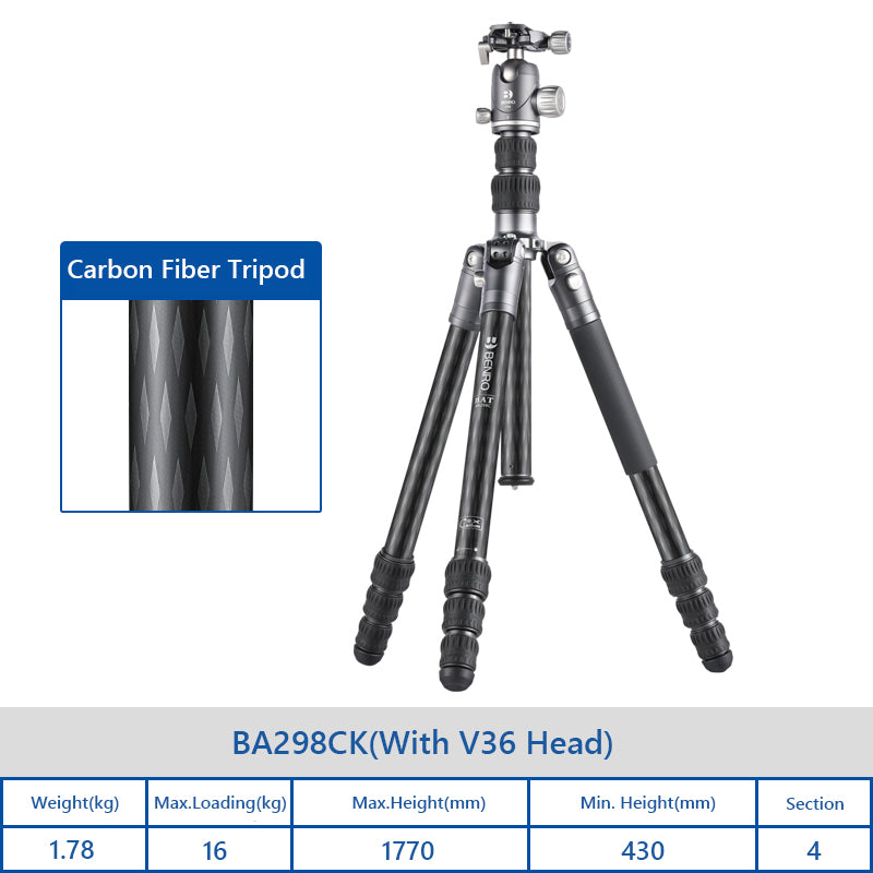 Benro BAT Series Aluminum Alloy/Carbon Fiber Tripod