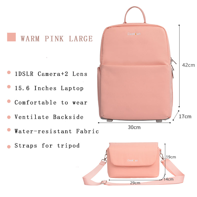CADEN D75 Pink 2022 New Large Shockproof Backpack