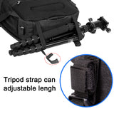 CADEN D10 Schwarzer Rucksack für DSLR-Kameras, großes Fassungsvermögen, stoßfest 