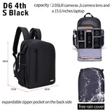 CADEN  D6 Black Large Capacity DSLR Cameras Backpack