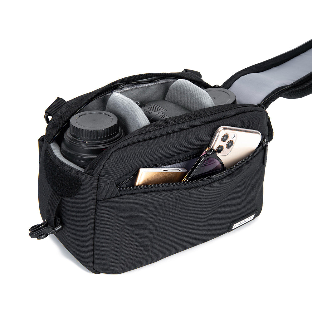 CADEN D36 Black Camera Sling Anti-shock Waist Backpack