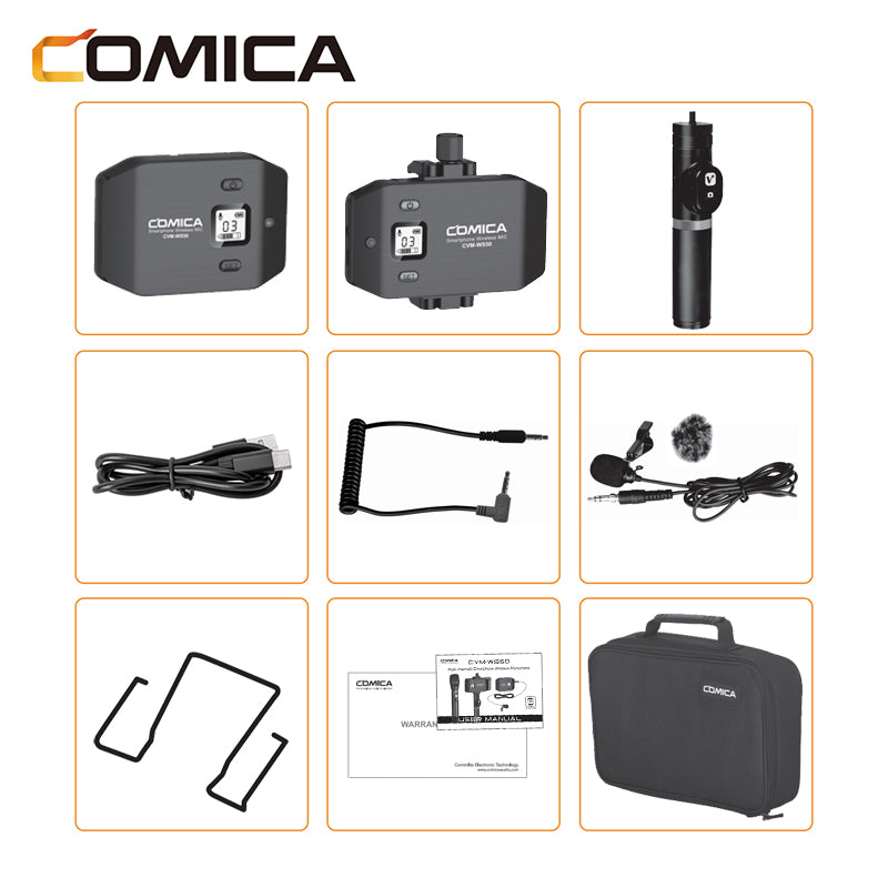 Comica CVM-WS50 A B C Professional Wireless Lavalier Microphone