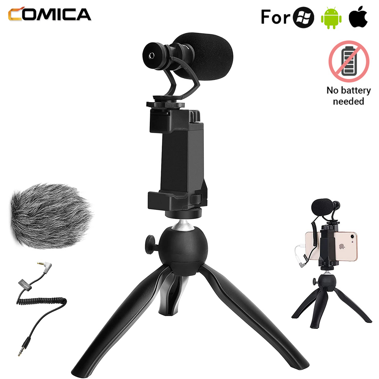 Comica CVM-VM10-K2 Shotgun Smartphone Microphone Kit