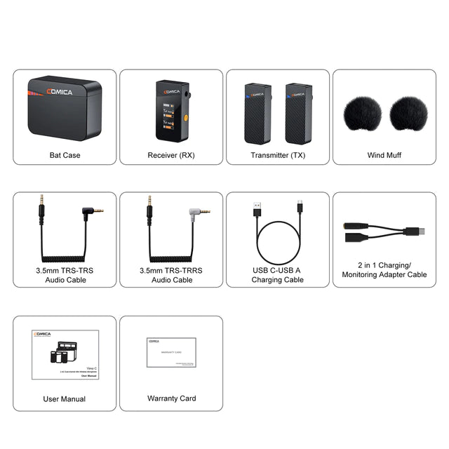 COMICA Vimo C 2.4G Dual-channel Mini Wireless Microphone