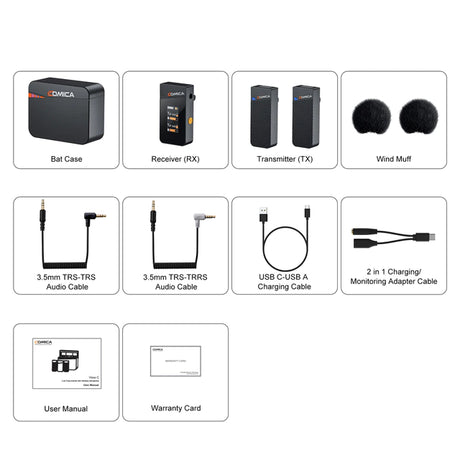 COMICA Vimo C 2.4G Dual-channel Mini Wireless Microphone