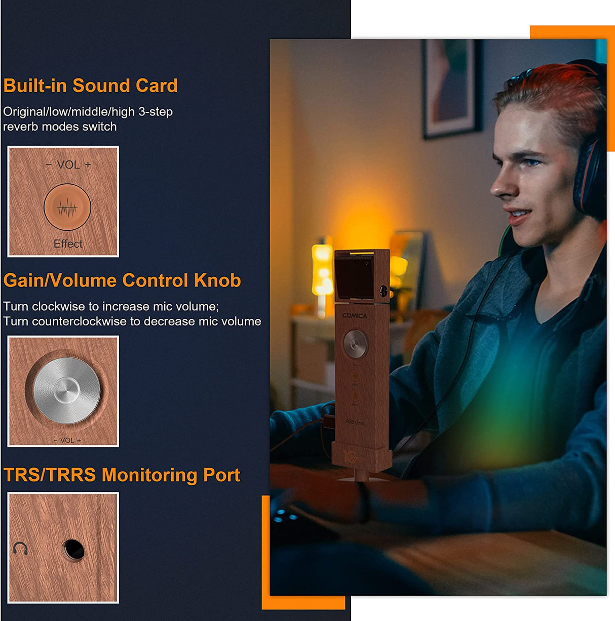 Comica RGB UMIC Cardioid Condenser USB Microphone