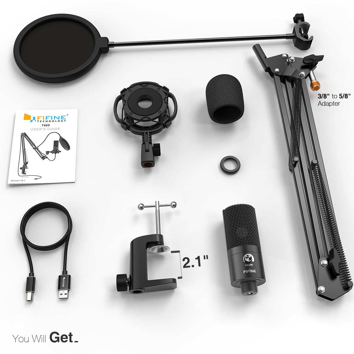 FIFINE T669 Studio Condenser USB Computer Microphone Kit