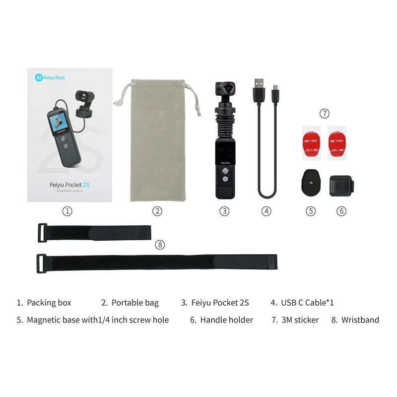 Feiyu Pocket 2S Wearable Light 3-axis Gimbal Camera