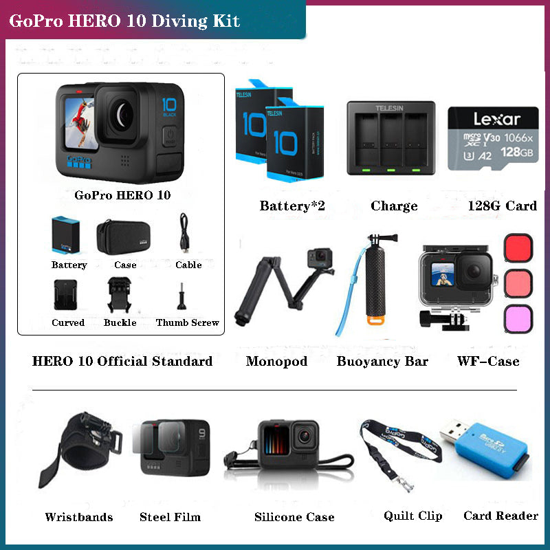 GoPro HERO 10 Black 5.3K 60FPS 4K 120FPS Action Camera