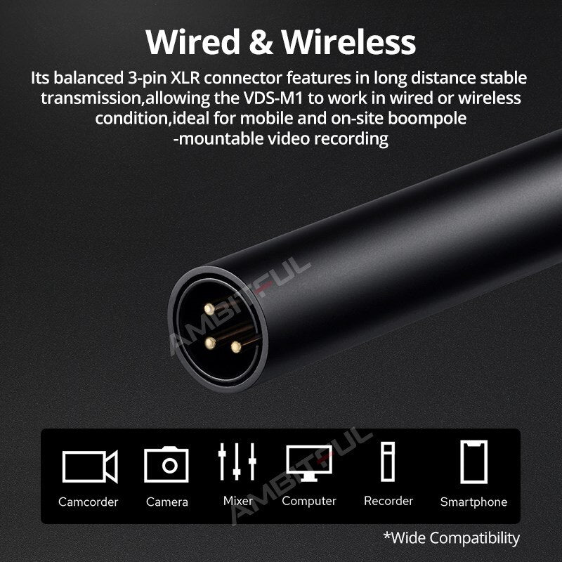 Godox VDS-M1  Back Electret Condenser Shotgun Microphone