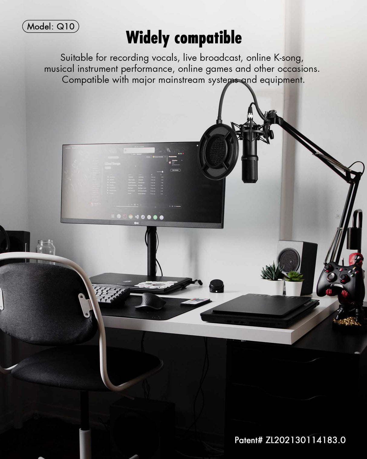 Yanmai Q10B Professional Condenser Usb Desktop Streaming Microphone Kit