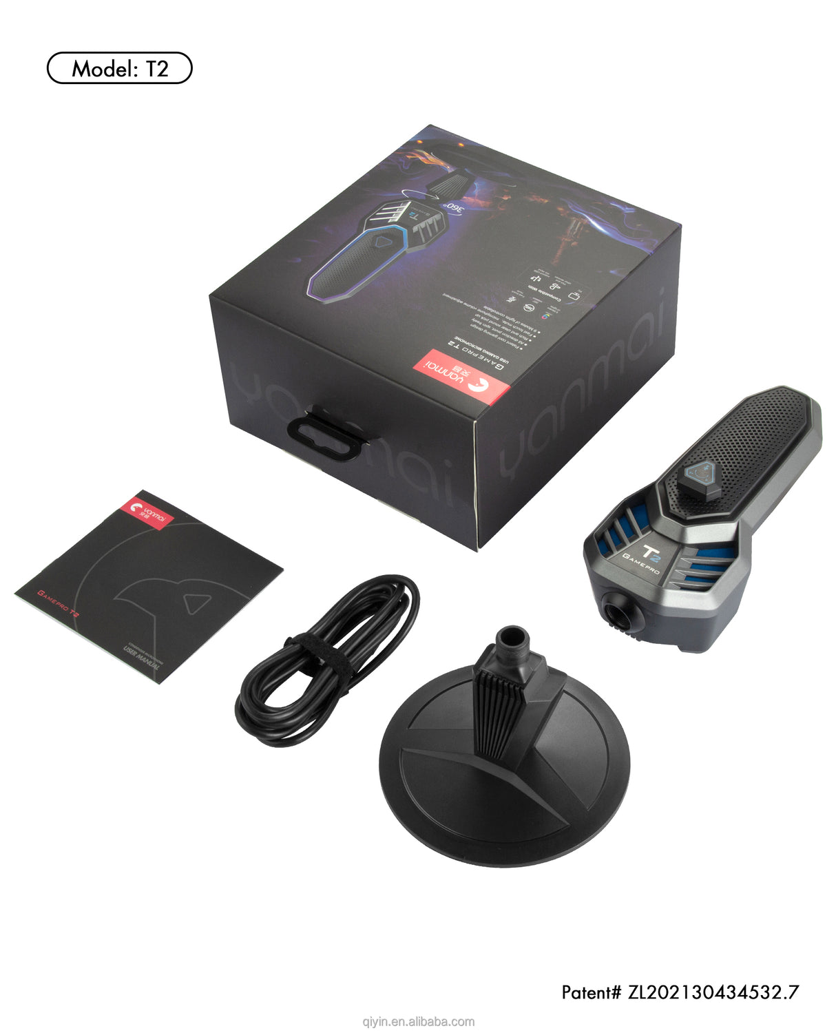 Yanmai T2 Professional RGB Condenser Gaming Microphone