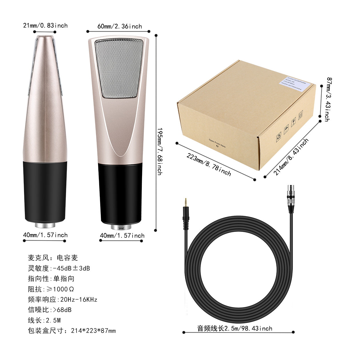 Yanmai Q6 Professional condenser USB Streaming Microphone Set