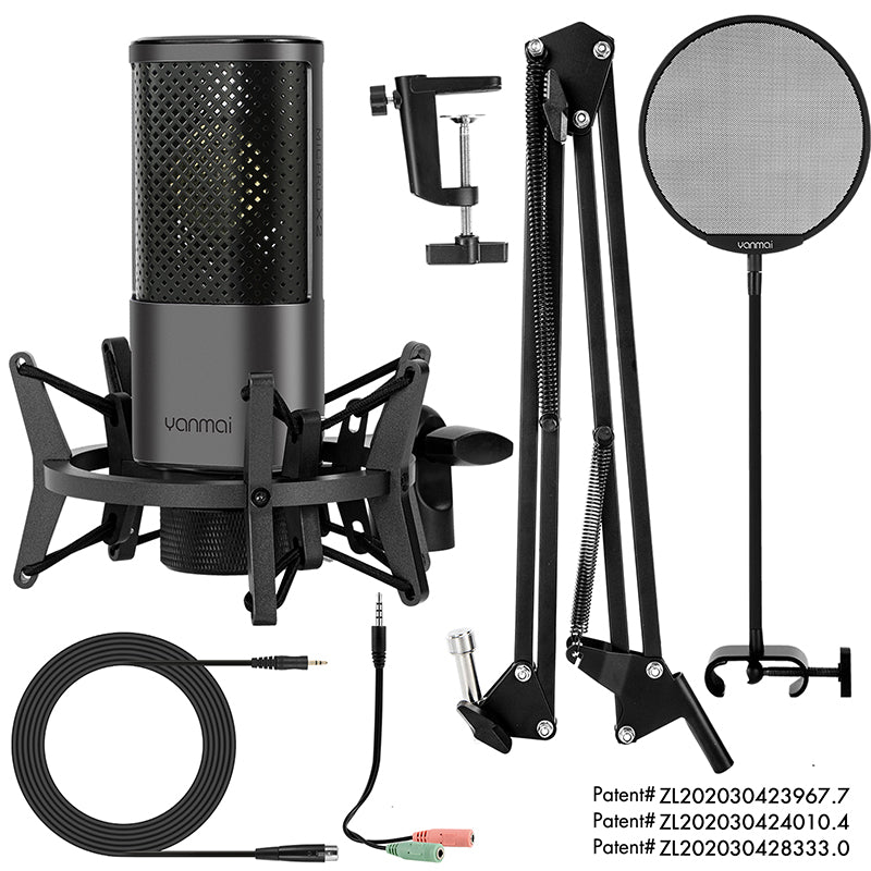 Yanmai X2 Condenser Cardiodid Studio USB streaming Microphone KIT