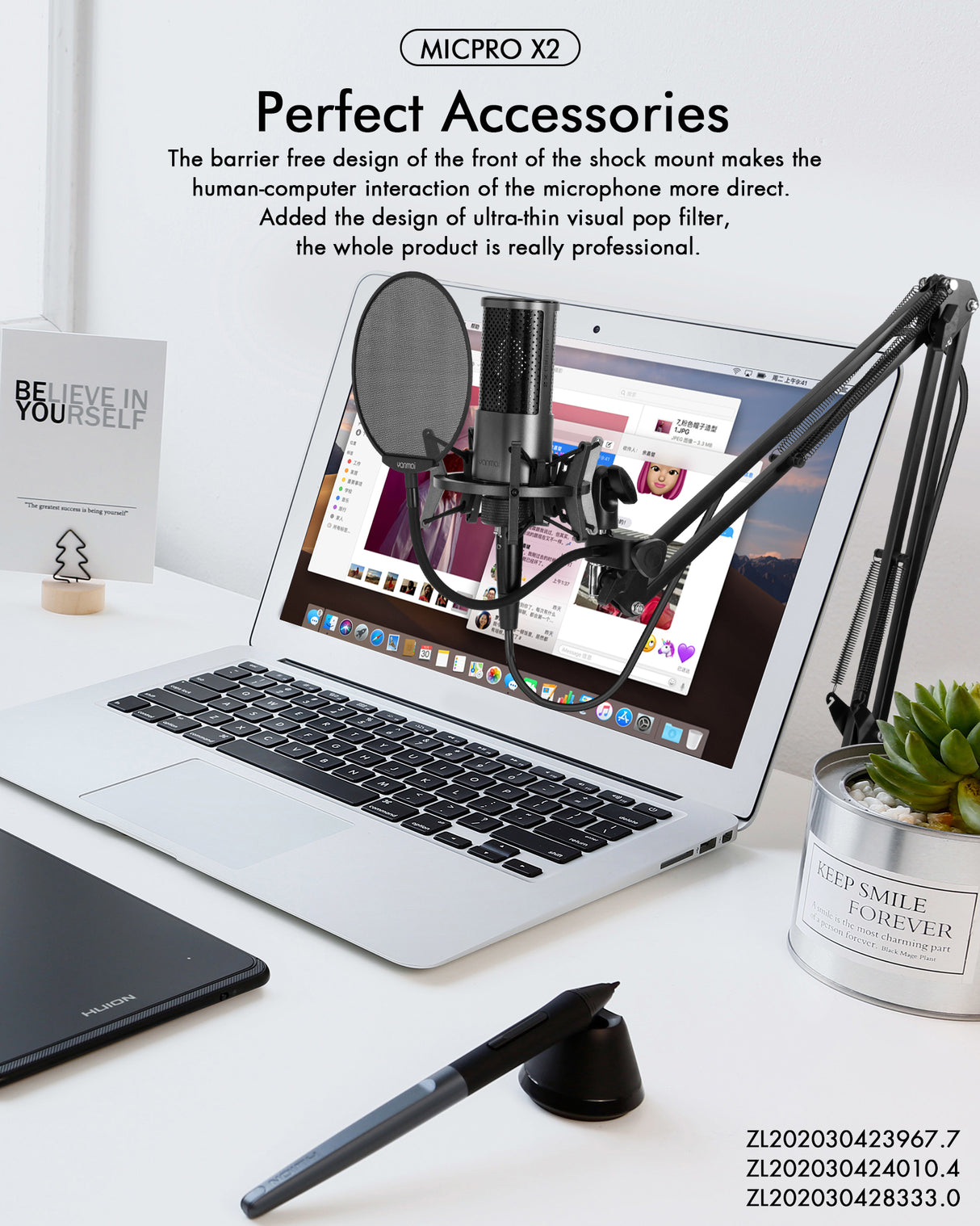 Yanmai X2 Condenser Cardiodid Studio USB streaming Microphone KIT