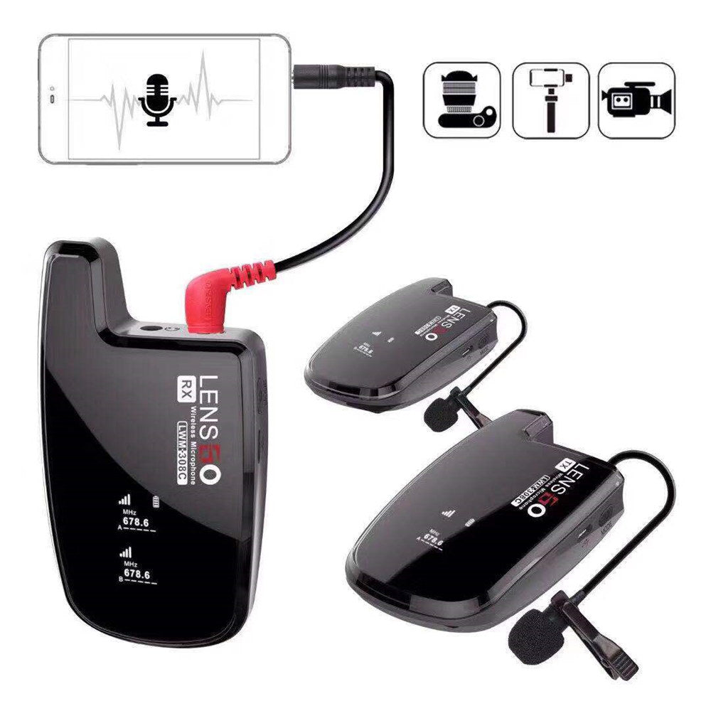 LENSGO 308C UHF 30-Channel Professional Lavalier Wireless Microphone