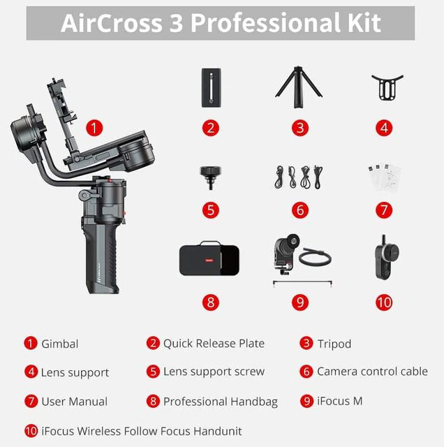 MOZA AirCross 3 Camera 3-Axis Gimbal Stabilizer