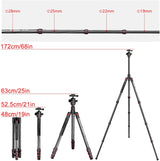 Manbily MC-284  68" Carbon Fiber Camera Tripod With 360° Ball Head