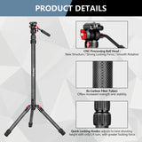 Manbily MPK-323 Professional video photo camera monopod stand with Fluid Video head