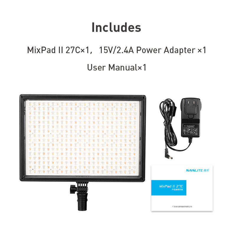 Nanlite MixPad II 27C RGBWW LED Panel Light