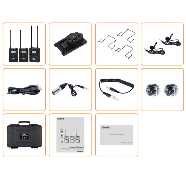 Comica -CVM-WM200 PRO UHF Metal Dual-channel Wireless Microphone