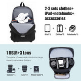 CADEN D30 Black Large Capacity Shockproof DSLR Backpack