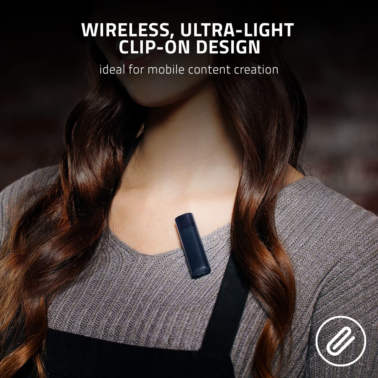 Razer Seiren BT Bluetooth Wireless collar clip Microphone for Mobile Streaming