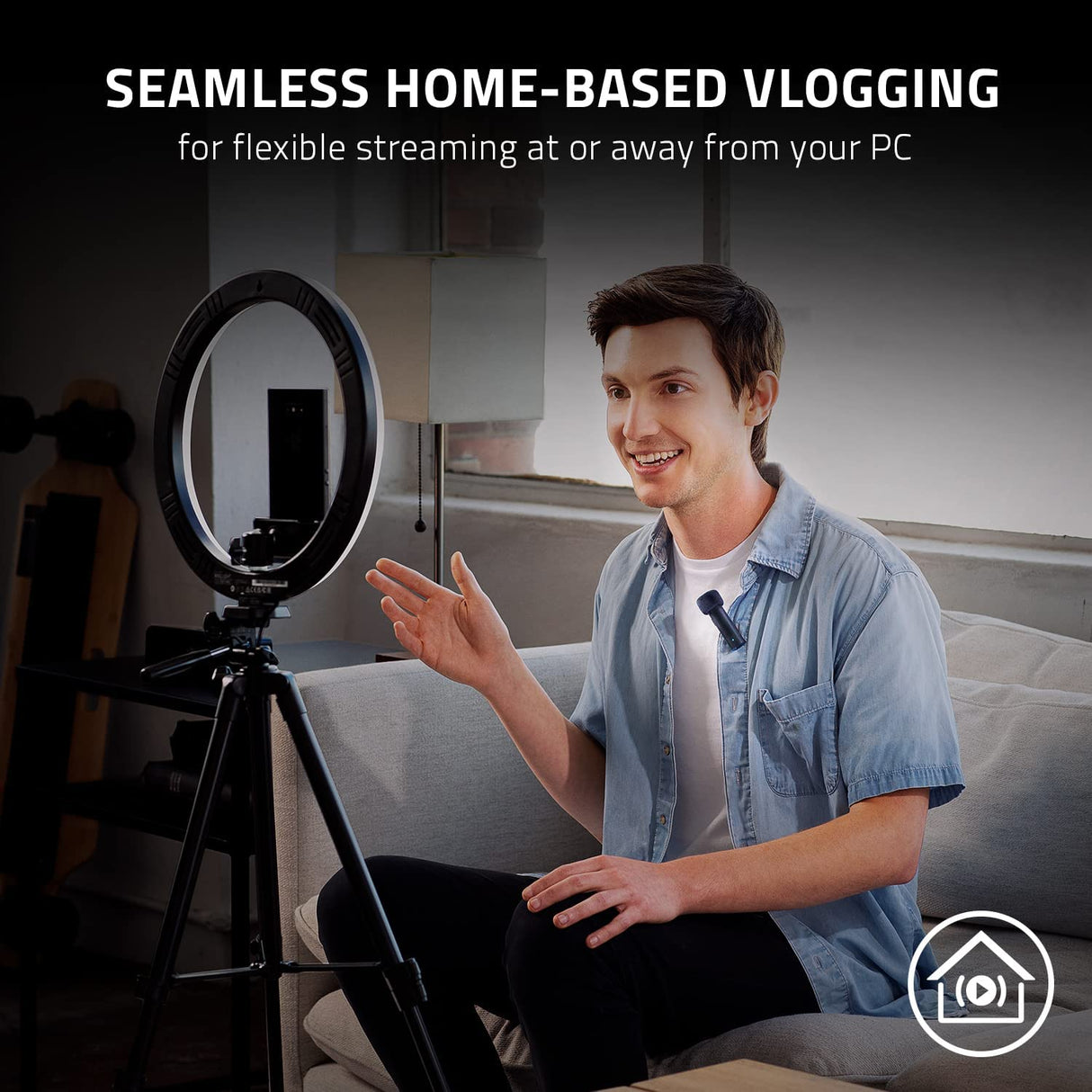 Razer Seiren BT Bluetooth Wireless collar clip Microphone for Mobile Streaming