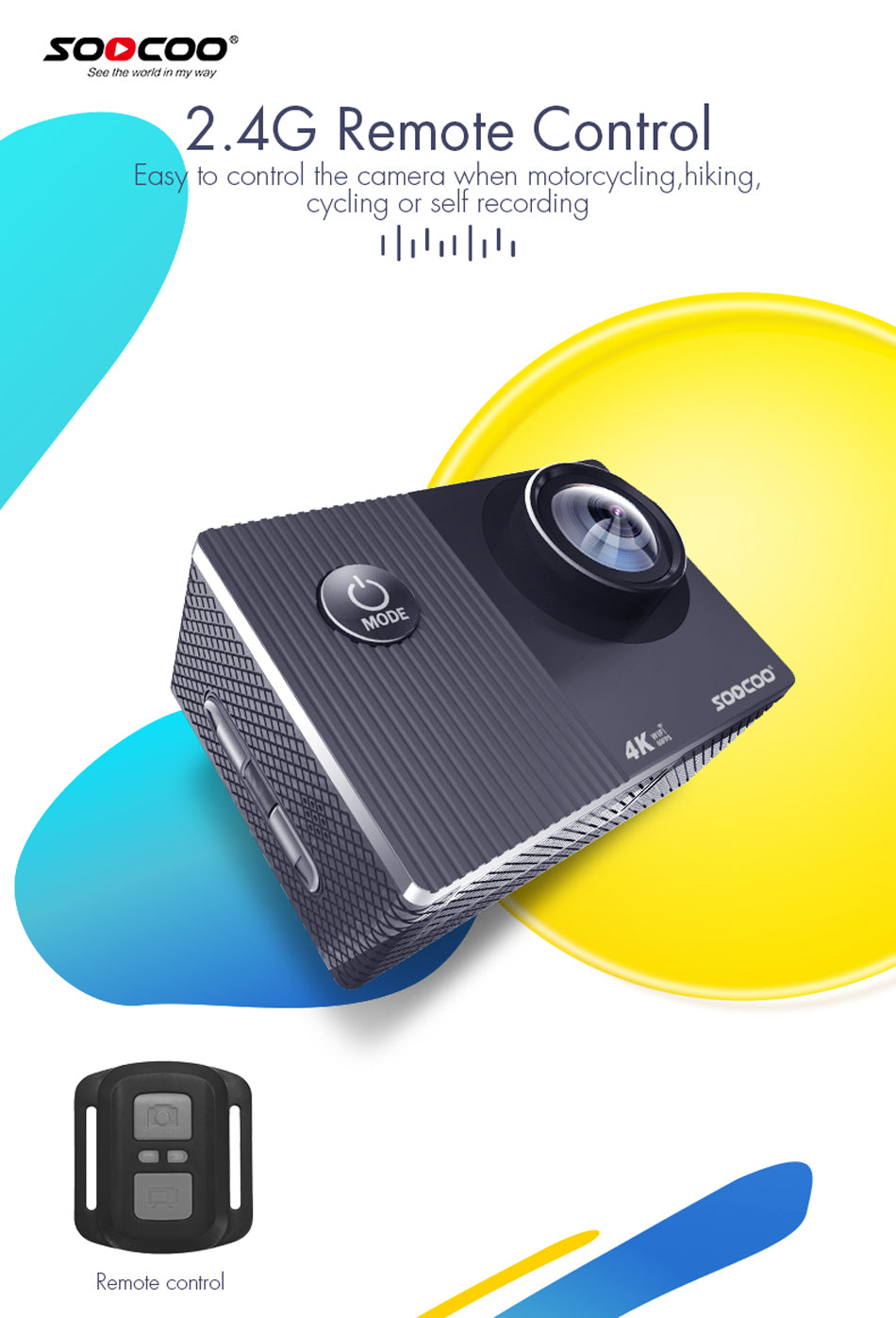 SOOCOO F91R Action Camera Ultra HD 4K 60fps WIFI Touch Screen Go Underwater Waterproof Bike Helmet Video Sport Cam