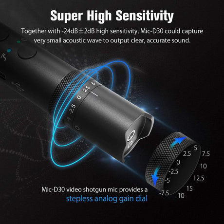 SYNCO D30 On Camera Mic For DSLR/SLR Condenser Microphone