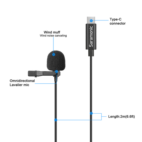 Saramonic LavMicro U3-OA Omnidirectional Lavalier Microphone with Type-C