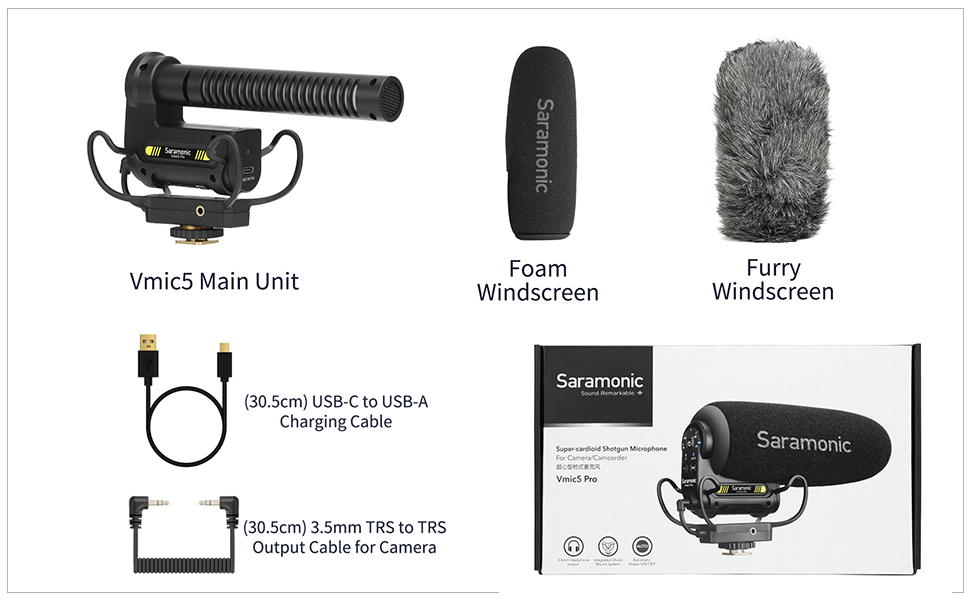 The Saramonic Vmic5 Pro super-cardioid on-camera condenser shotgun microphone