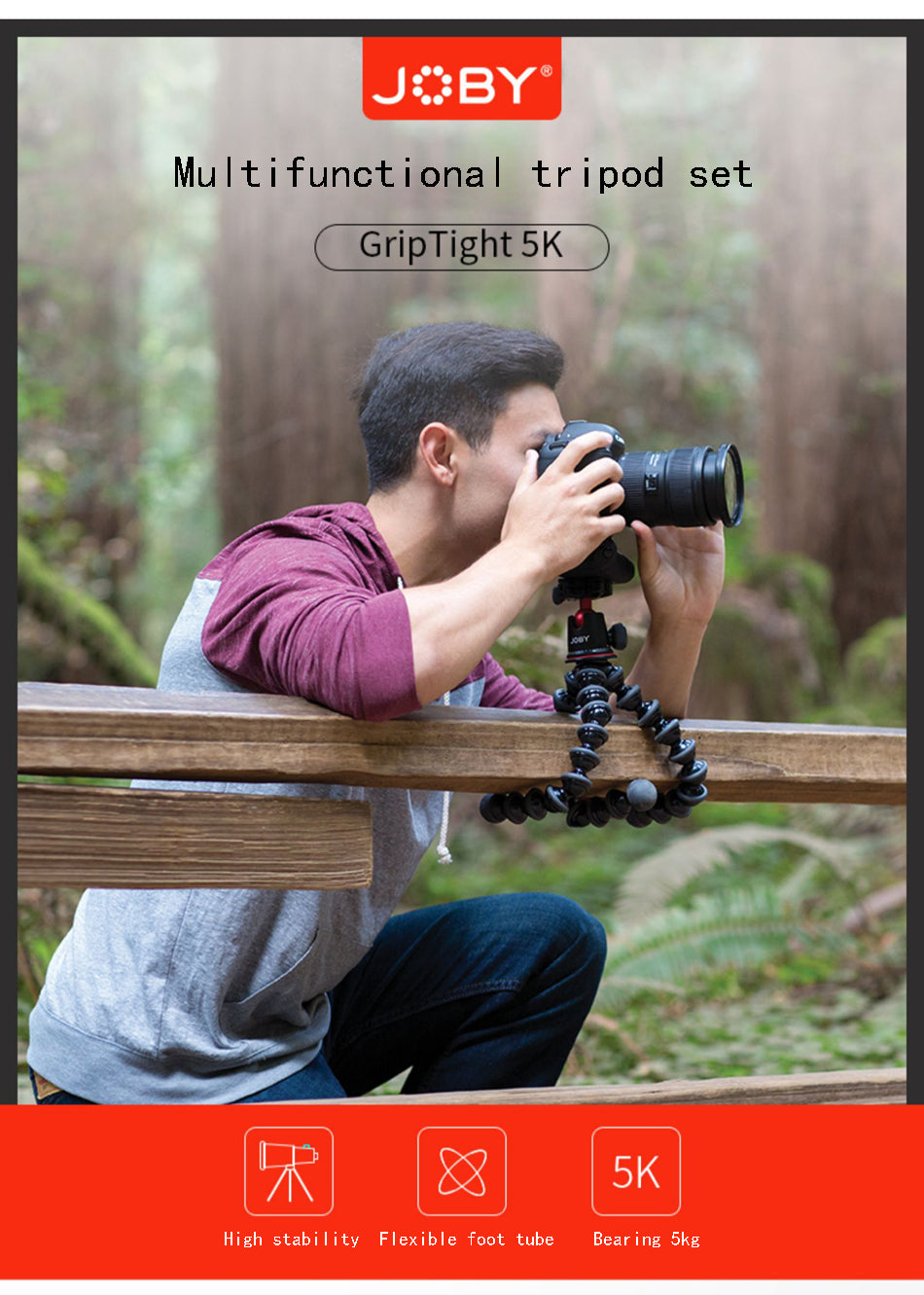 JOBY JB01508 SLR Multifunctional Photography Octopus Tripod Set