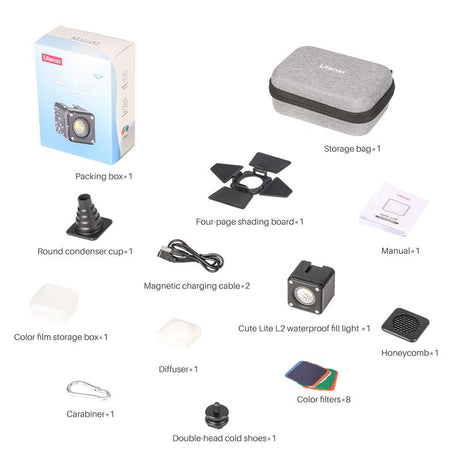 Ulanzi Cute Lite L2 IP68 Mini Video Light with Color Filter