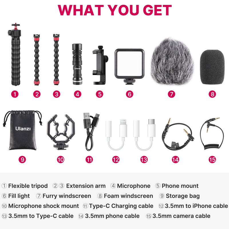 Ulanzi Flexible Smartphone Octopus Tripod Vlog Kit