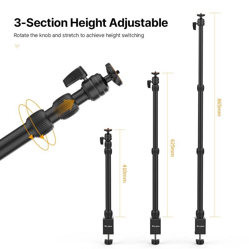 VIJIM LS10 Desk Mount Stand C-clamp Mount Flexible Arm Extend Light Stand