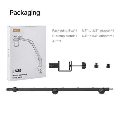 VIJIM LS25 C-clamp Flexible Desktop Light Stand Microphone Holder