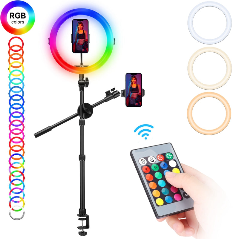 Vijim K16 11Inch Desktop Overhead Rgb Ring Light kit