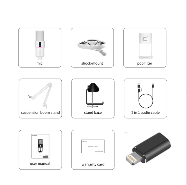 STA-U2A RGB Cardioid Condenser USB Microphone Kit