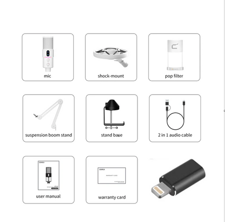 STA-U2A RGB Cardioid Condenser USB Microphone Kit