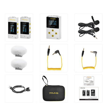 7RYMS iRay UW10 UHF Dual Wireless Lavalier Microphone For Vlogging YouTube Streaming