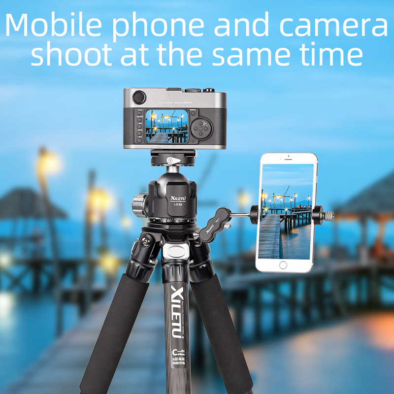 XILETU X324C+LG52 Professional Photography Carbon Fiber Tripod Kit