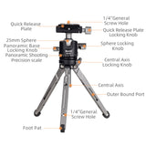XIELTU XTS20+XG25 Lightweight Desktop Mini Extension Rod Tripod