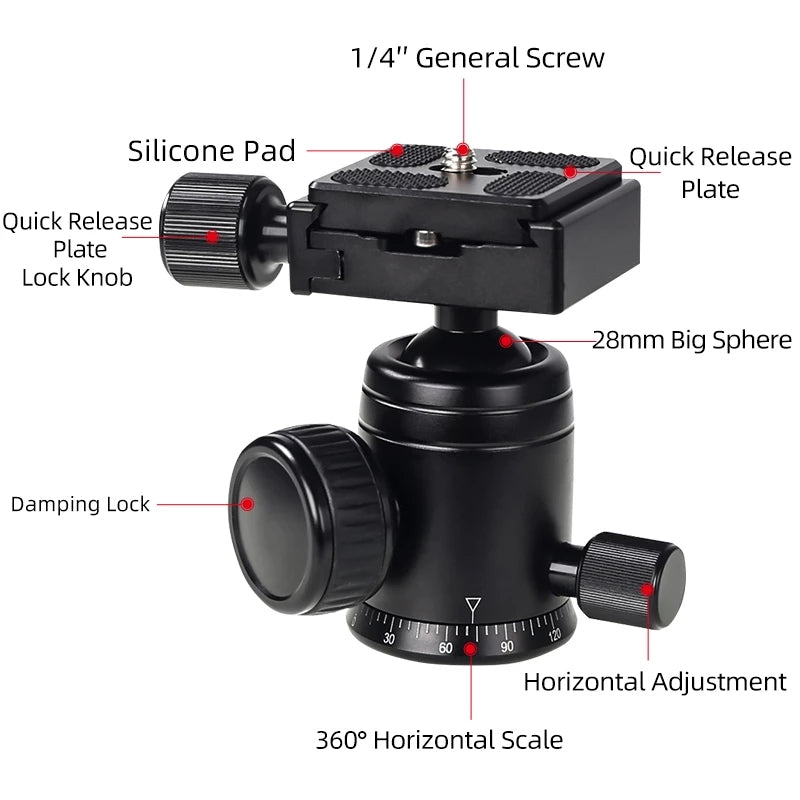 XILETU XLS-225C Professional Travel Portable Carbon Fiber Tripod