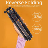 XILETU XLS-225C Professional Travel Portable Carbon Fiber Tripod